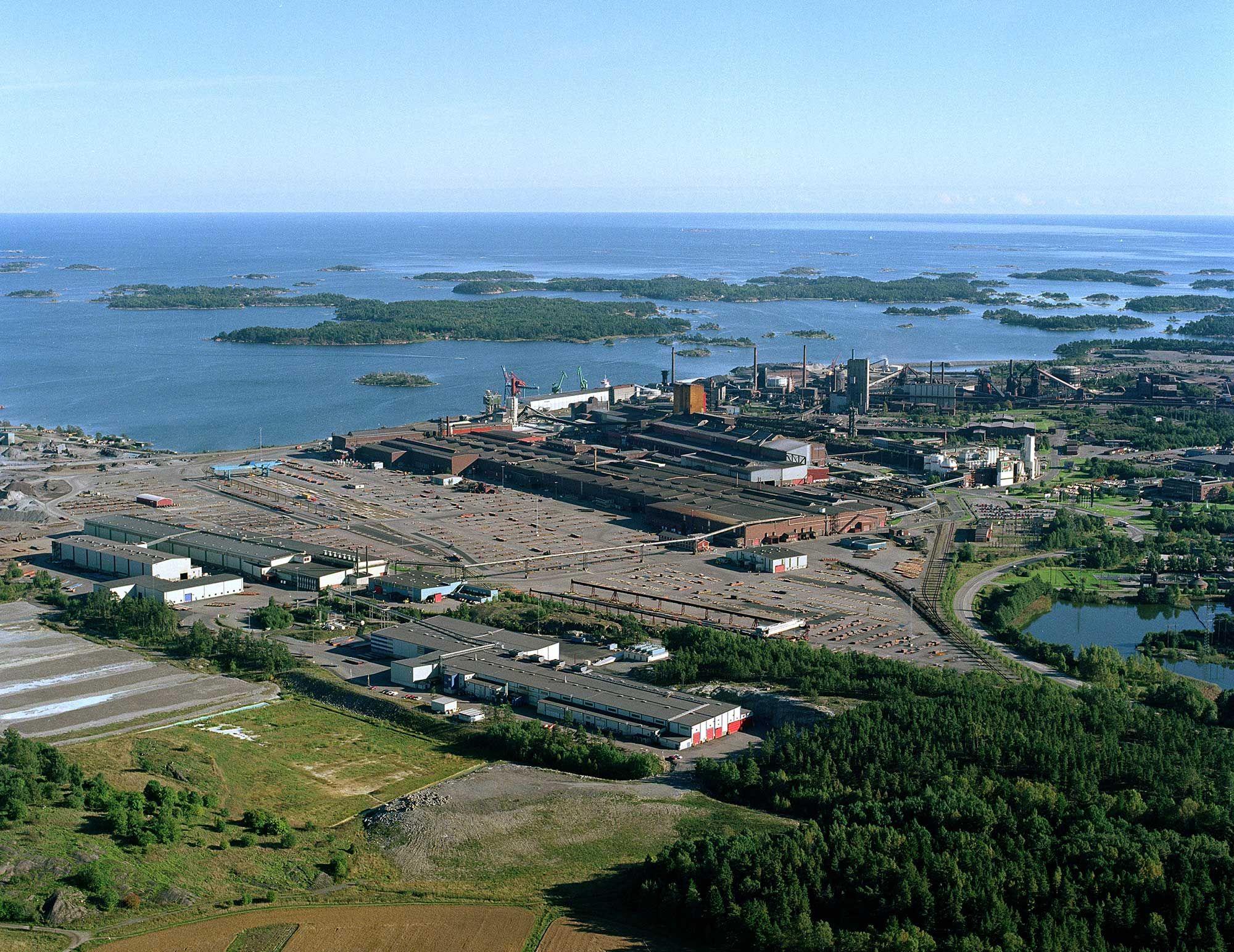 En flygbild som visar SSAB ovanifrån